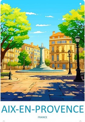  Aix En Provence Travel Poster Tourist Scenery Tin Metal Signs Home Décor 8x12