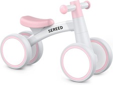 Baby Balance Bike 4 Wheel Toddler First Bike Pink 12-24 Months Gift