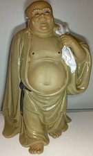2er Set Shiwan Keramik Figuren (Buddha & Gelehrter) vintage Retro deko