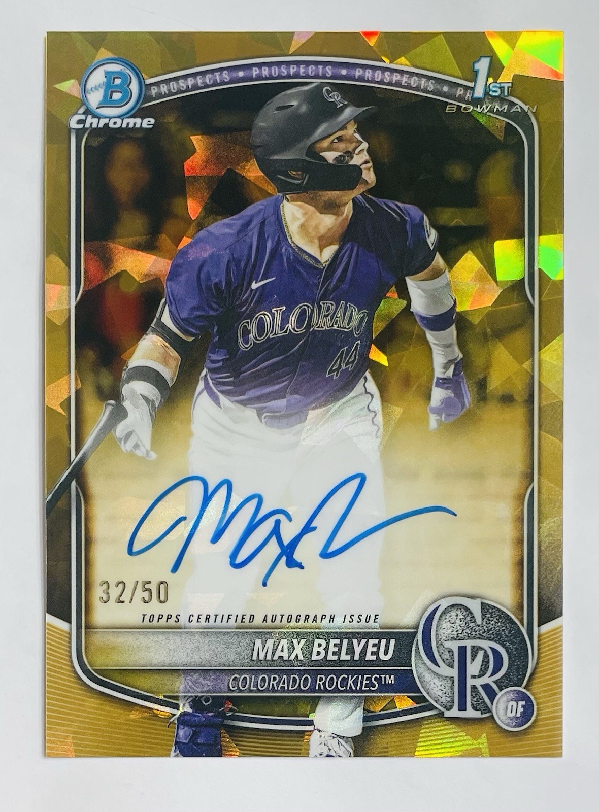 2025 Bowman Draft Sapphire Max Belyeu 1st Gold Sapphire Refractor Auto/50