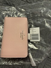 Kate Spade New York Pink Folding Wallet Logo Zip ID Window Credit Card