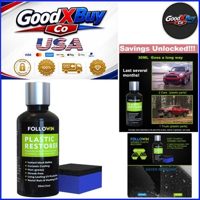 Plastic Restorer for Cars, Ceramic Trim Restorer for Black Plastic & Vinyl