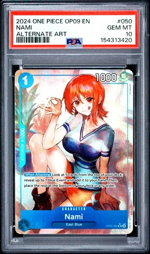 2024 ONE PIECE OP09-EMPERORS IN THE NEW WORLD ALTERNATE ART #050 NAMI PSA 10