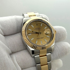 Rolex Datejust II 116333 41mm Champagne Dial 18K Yellow Gold Steel Box Paper 3