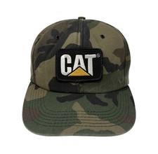 Vintage CAT Caterpillar Snapback Camouflage Hat Foam Cap w/ Patch CYRK USA Made