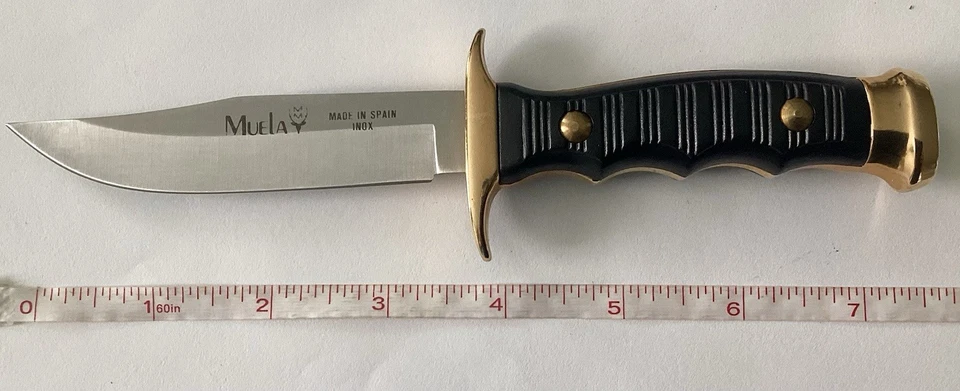 Cuchillo Bowie Muela Inox España Modelo 7100 con Funda Cuero Marrón Descatalogado Nuevo de Lote Antiguo Foto 3 de 3