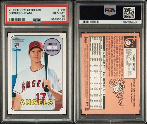 Topps 2018 Heritage High Number Shohei Ohtani RC #600 PSA 10 Baseball Card