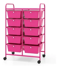 10 Drawer Rolling Storage Cart, Multipurpose Art Craft Organizer on Wheels