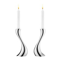 Georg Jensen - Kerzenhalter-Set Cobra - 2X Geschwungene KerzenstäNder Edelstahl