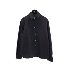 CHANEL Fake pearl P64478V24243 Long sleeve shirts Dress shirts Silk shirts Black