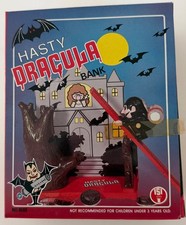 Vintage HASTY DRACULA COIN OPERATED BANK MIB UNUSED..