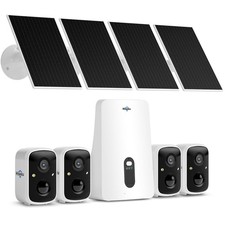 Hiseeu Solar Security Cameras Wireless Outdoor, 4 Cam-Kit, No 4 Cam Kit