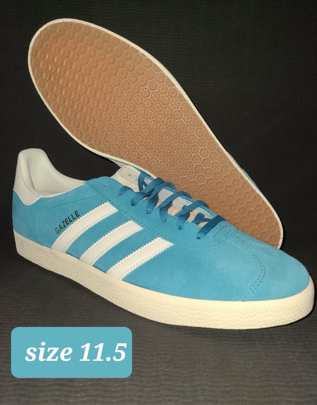 adidas Gazelle IG1061 Suede Blue White Lace Up Men's Sneakers US 11.5