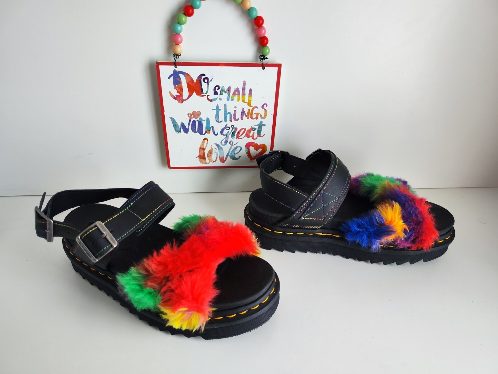 Rare Dr. Martens Voss II Fluffy Buckle Sandals UK5 EU38 US7 image 4