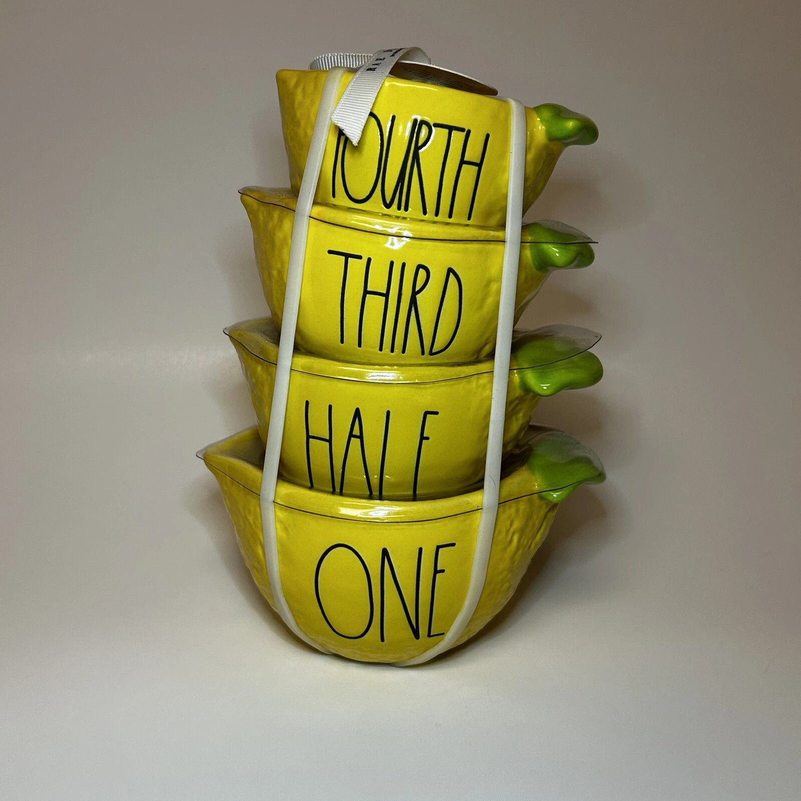 NEW Rae Dunn Lemon Measuring Cups Set Of 4