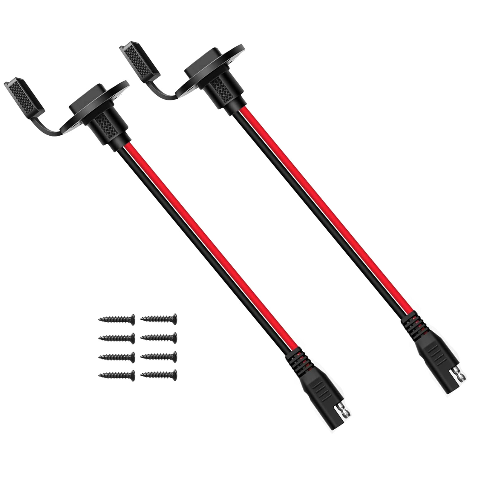 2 Pack - SAE Power Socket Sidewall Port, Weatherproof SAE Quick Connect Solar