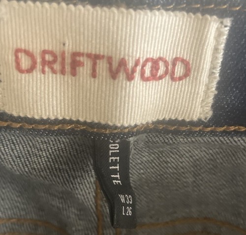 Driftwood Colette Jean Women 33X26 Medium Wash Crop Boho Embroider Cuff Fray Hem - Picture 5 of 7