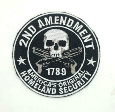 2nd Amendment ~  Embroidered Iron On Patch ~ NRA Gun Rights  3 inches