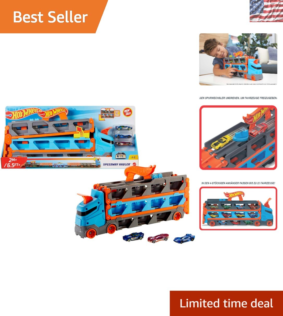 S & Convertible 6-foot Race Track For Ages 4-8