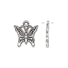 20 Antiqued Silver Plated Pewter 16x13mm BUTTERFLY Charms