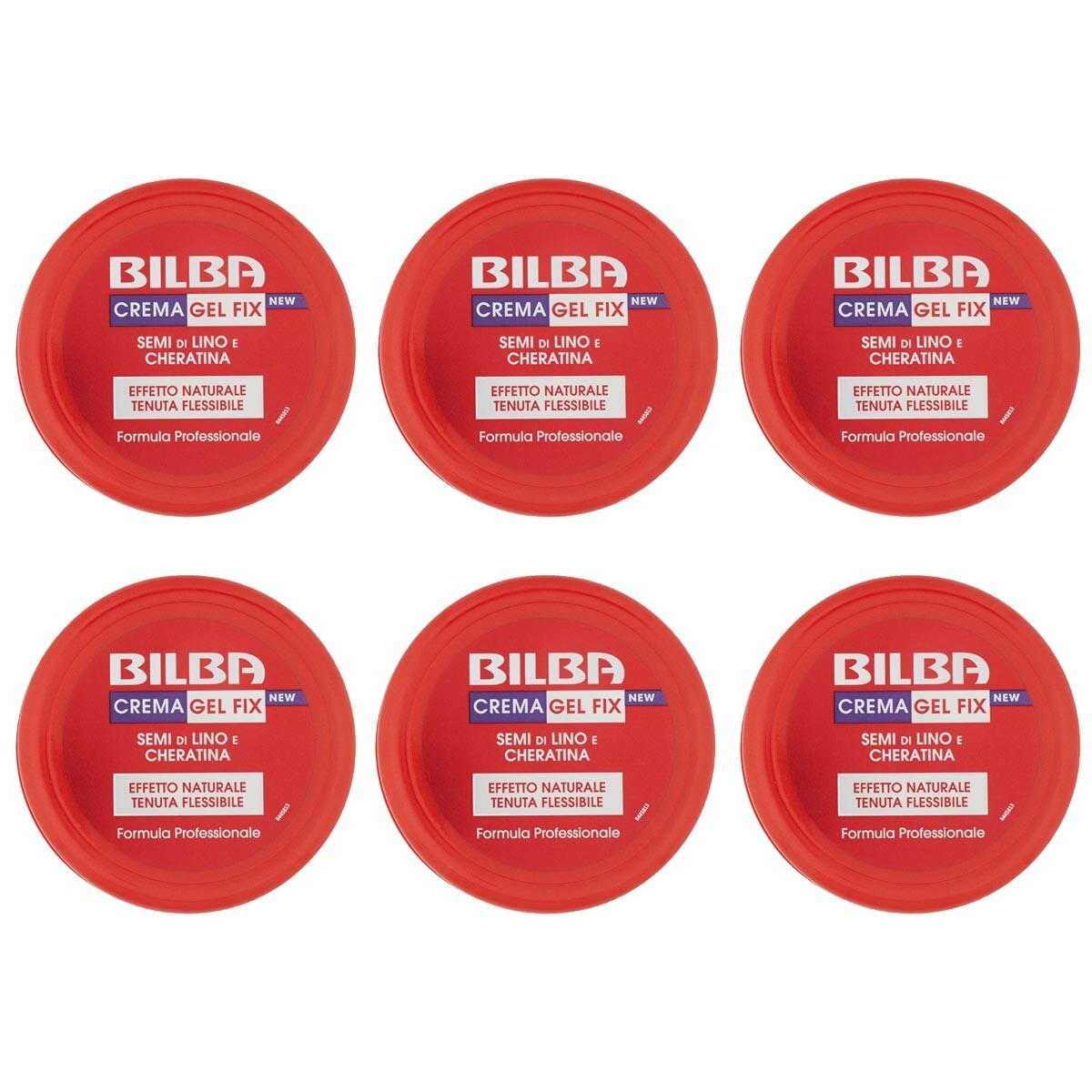 6pz Gel Bilba Crema Fix Capelli Ricci e Mossi - Cheratina e Lino