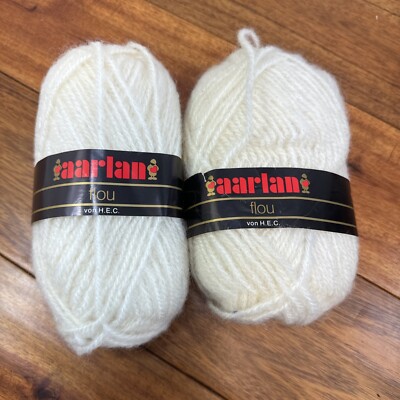 Aarlan Flou von H.E.C. Yarn Wool Acrylic Mohair Col 2428 Cream LOT 2 Swiss