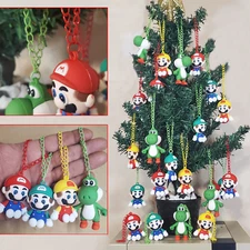 Super Mario Bros. Christmas tree ornaments 🍄 Mario Luigi Yoshi 3d mini figures