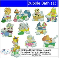 Embroidery Design Set - Bubble Bath(1) - 10 Designs - 9 Formats - USB Stick