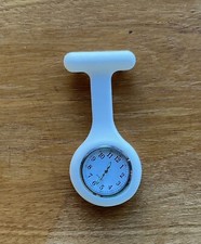 Nurse Doctor Pocket Watch White Silicone Pin Lapel Health Care Hospital Dress Up