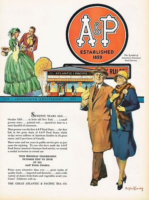 1920s BIG Original Vintage Mens Womens Fashion Clothing Store Art Print Ad 