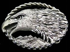 American Bald Eagle Patriotic Diamond Cut Vintage Belt Buckle