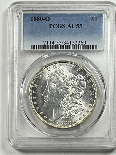 1880-O Morgan Dollar : PCGS AU55