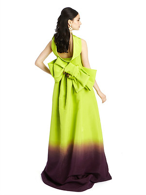 oscar de la renta neon dress Oscar de la Renta Neon Yellow Multi Spring 2024 Off Shoulder Ruffle Mi   Roundabout Resale Couture