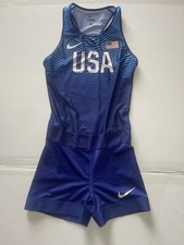 Nike Pro Elite Blue Team USA Track Field Speedsuit Singlet Size S 898166-XXX
