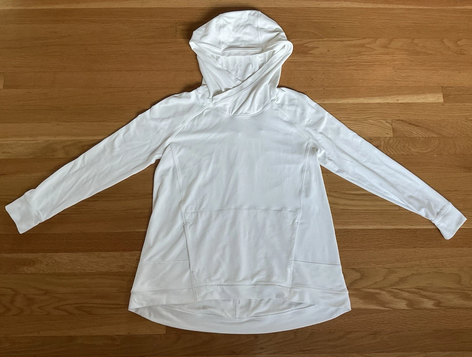Lululemon Starting Place Hoodie Top Front Slit Pockets White Size 4