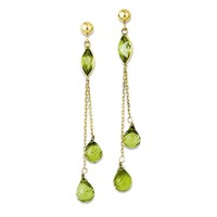 14k Yellow Gold Peridot Pear Cut Dangle Earrings - 52mm Diam on sale 14k Yellow Gold Peridot Pear Cut Dangle Earrings - 52mm Diam on sale