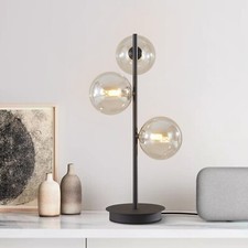 Mid Century Globe Table Lamp Modern 3 Lights Gold Desk Lamp Contemporary Whit...