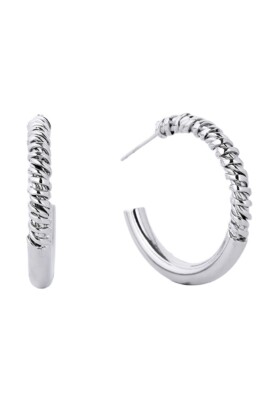 Do Everything in Love 14K Gold/White Gold Dipped Post Hoop Korea Earrings