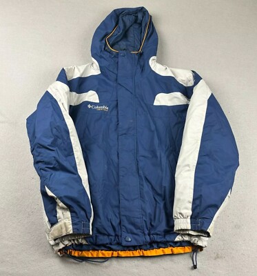 Columbia Vertex Jacket Mens Medium Blue Full Zip Hooded Lined