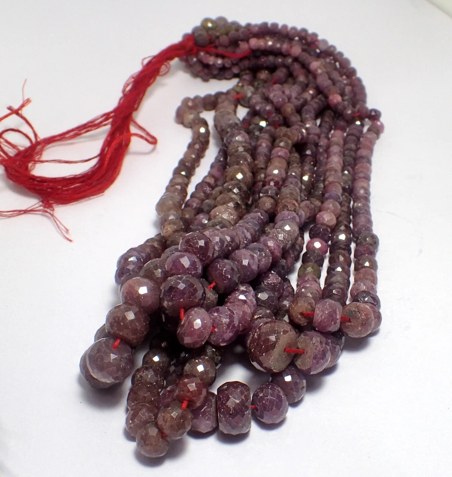 Irregular Smooth Loose Beads Strand Jewelry Making 0 Natural Purple Corundum 15" - Image 4 of 4