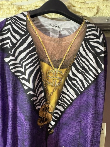 Adult Faux Real Sublimation Big Pimpin Purple Pimp Suit Costume T-Shirt Tee XL - Picture 2 of 8