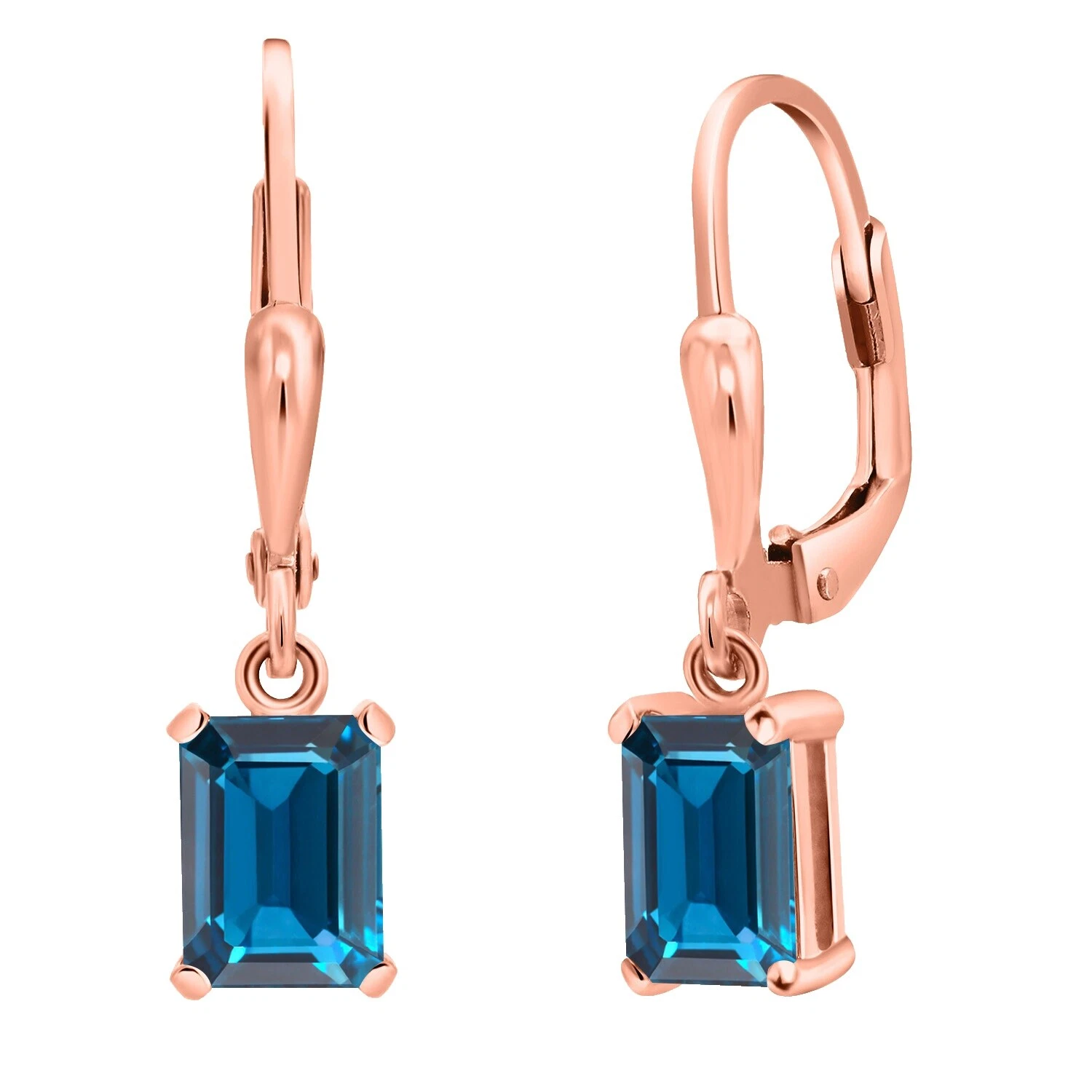 Topaz Rose Gold Plated Topaz Fashion Earrings