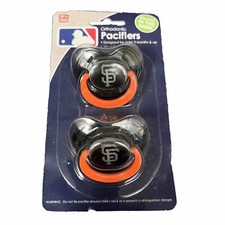 2 Pack Pacifiers San Francisco Giants MLB Orthodontic Glow In The Dark New