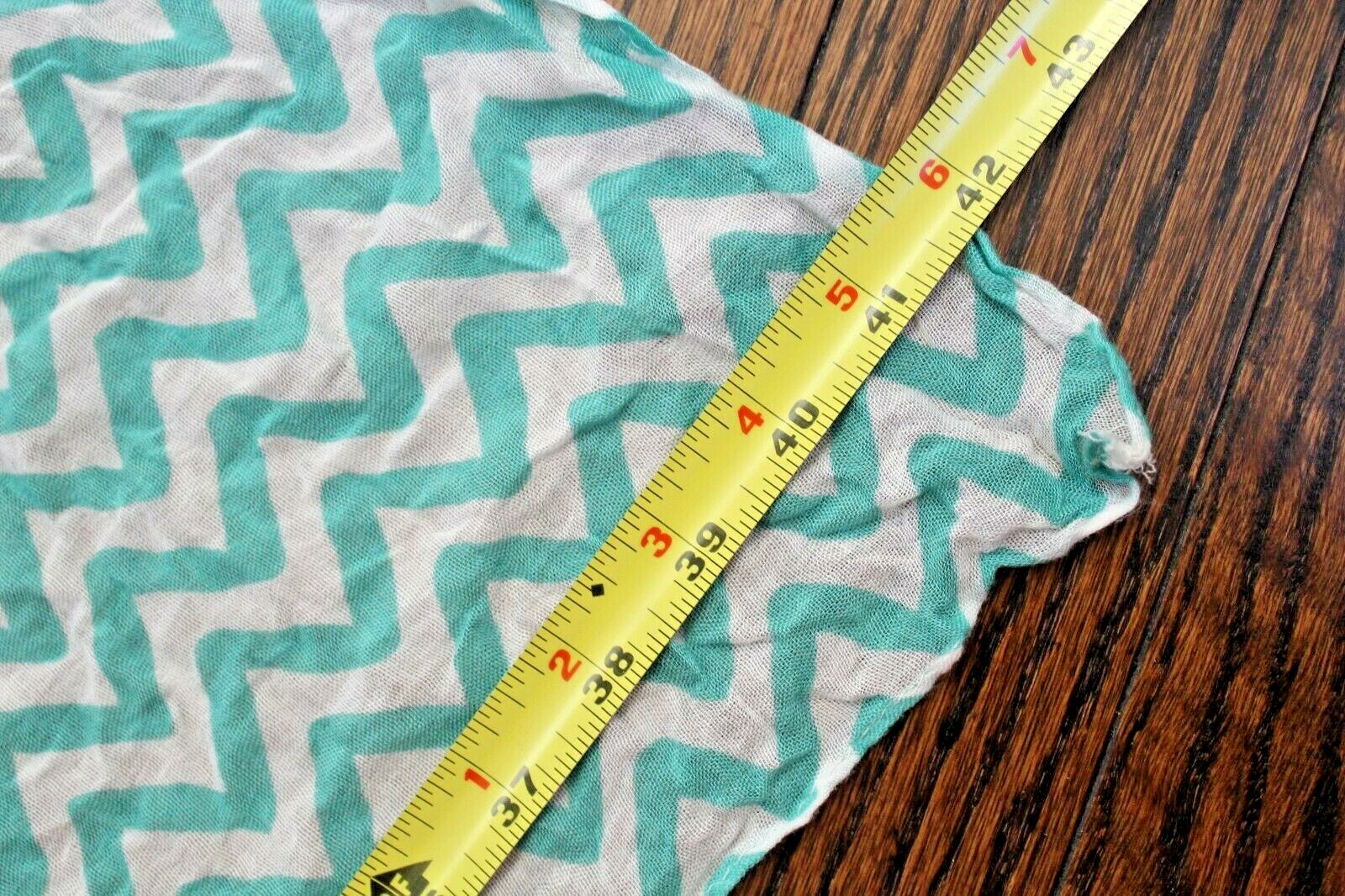 Lightweight Rectangle Accent Neck Scarf Teal Whit… - image 2