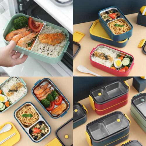 Bento Box Japanese Style Cute Lunch Box Kids Leak-Proof Stainless Steel - Afbeelding 1 van 25
