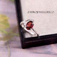 Natural Garnet Ring, 925 Sterling Silver, January Birthstone, Birthday Gift Ring