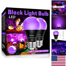 Long-lasting 9W LED Black Light Bulbs - E26 Base for Body Art  Parties, 2 Pack
