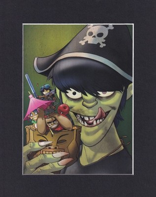 8X10 Matted Print Art Picture, Jamie Hewlett: Gorillaz, Murdoc