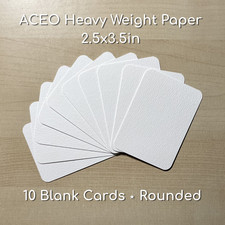 ACEO Starter Kit 10 Rounded Art Card Blanks Heavy Weight Paper 140lb 2.5x3.5in