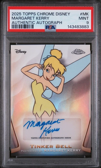 2025 Topps Chrome Disney Authentic Auto Margaret Kerry/Tinker Bell #MK PSA 9